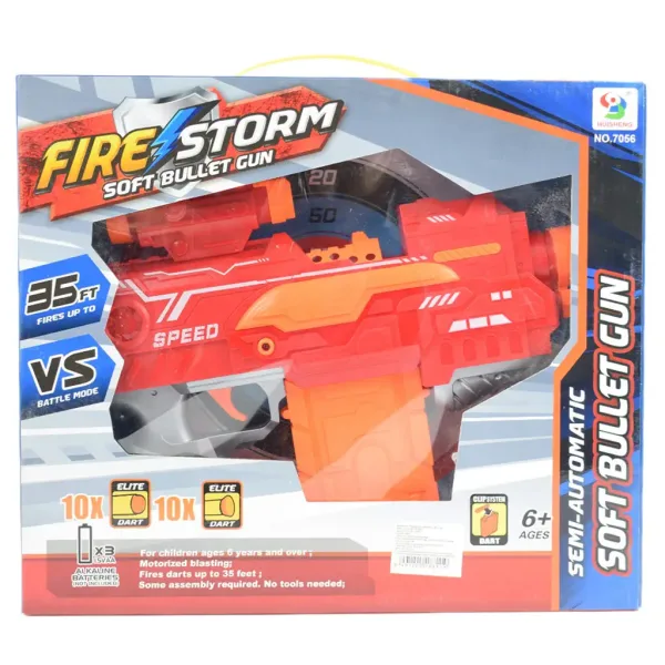 Fire Storm: Električna spužvasta puška sa patronama i svjetlom 33cm slika 7