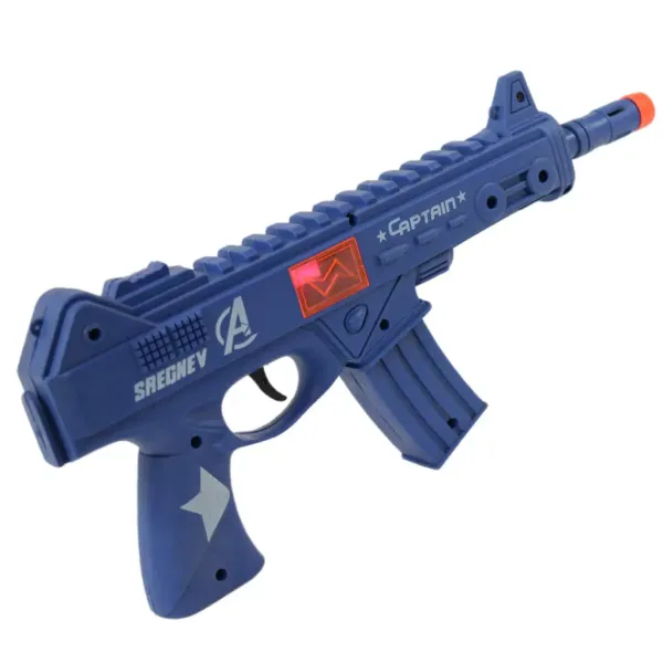 Flint Gun: Plava vojna strojnica s funkcijom pucanja, 30 cm slika 3