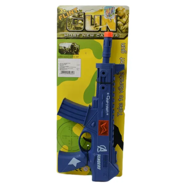 Flint Gun: Plava vojna strojnica s funkcijom pucanja, 30 cm slika 5