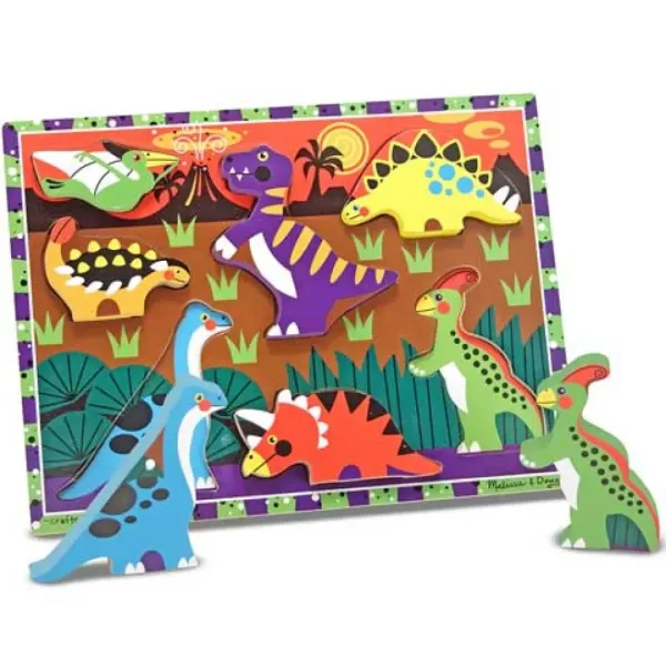Dinosaurski drveni oblik slagalica lako uhvatiti - Melissa & Doug slika 2