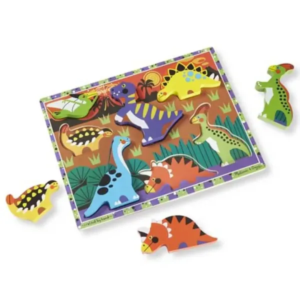 Dinosaurski drveni oblik slagalica lako uhvatiti - Melissa & Doug slika 3