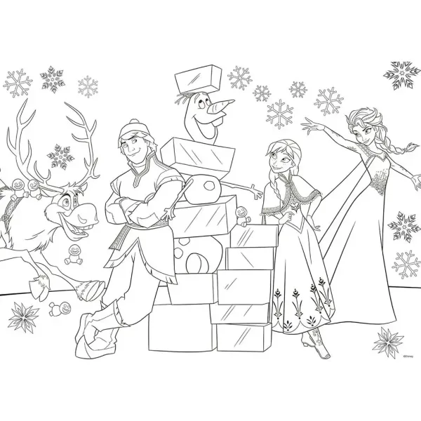 Frozen 2 u 1, maxi slagalica od 35 dijelova i bojanka 70x50 cm – Lisciani slika 2