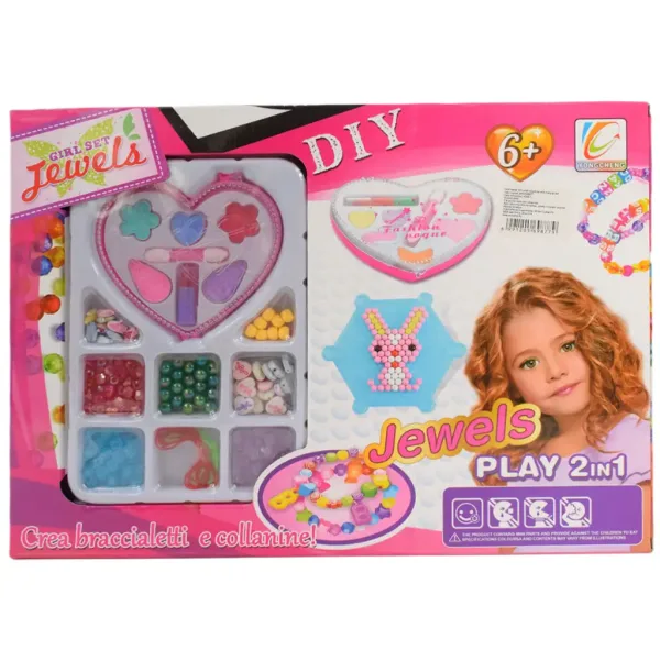 Girl Set: 2 u 1 set za šminkanje i izradu nakita s dodacima slika 7