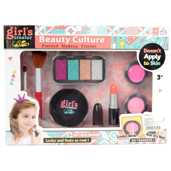 Girl's Creator: Realističan set šminke s ružem za usne, šminkom i četkicama slika 8
