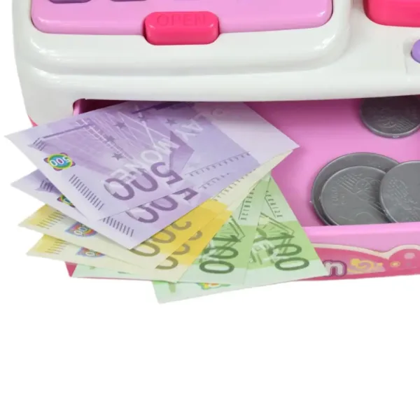 Happy Shopping: Elektronska blagajna bijelo-roza sa zvukom i dodacima 22,5x17cm slika 2