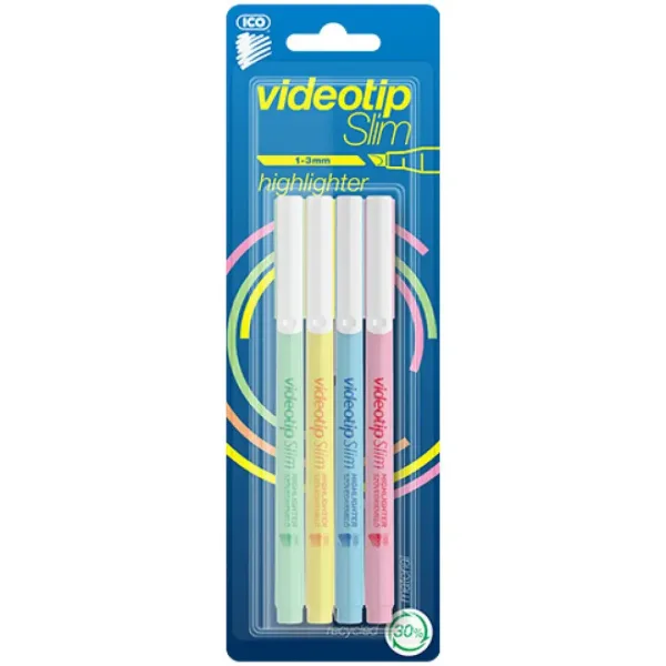 ICO: Videotip Slim Pastelni marker za tekst u četiri različite boje slika 1