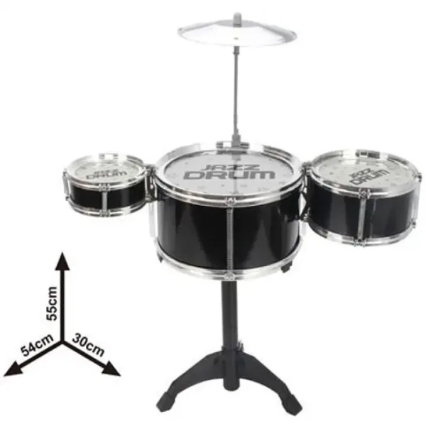 Jazz Drum 4-dijelni crni set igračaka sa bubnjevima slika 2