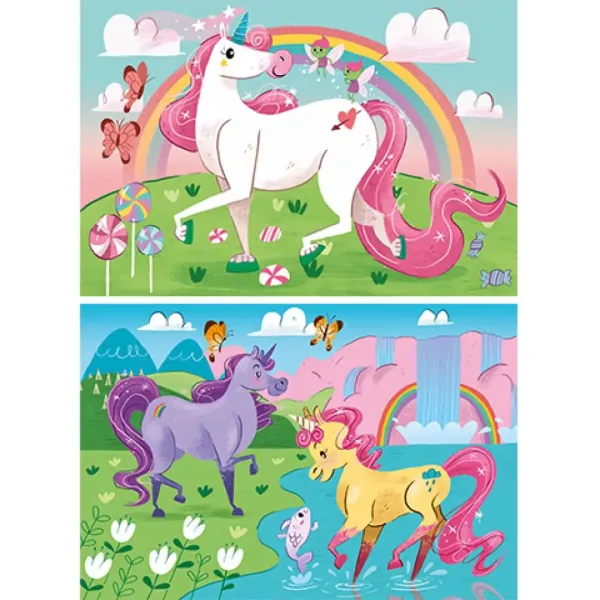 Vjerujem u jednoroge Supercolor 2 u 1 puzzle 2x20 kom - Clementoni slika 2