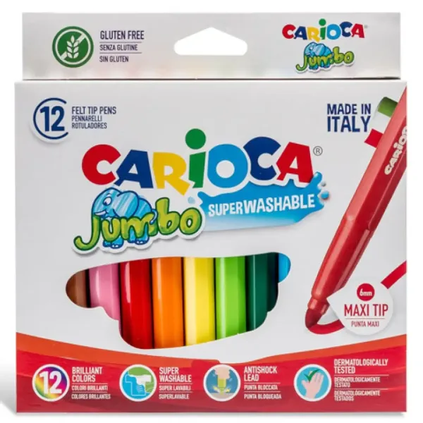 Jumbo flomasteri, set od 12 komada - Carioca slika 2