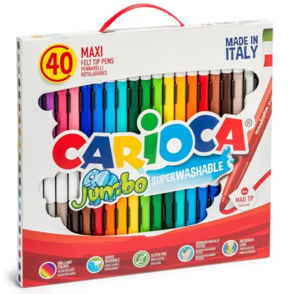 Jumbo flomasteri, set od 40 komada - Carioca slika 2