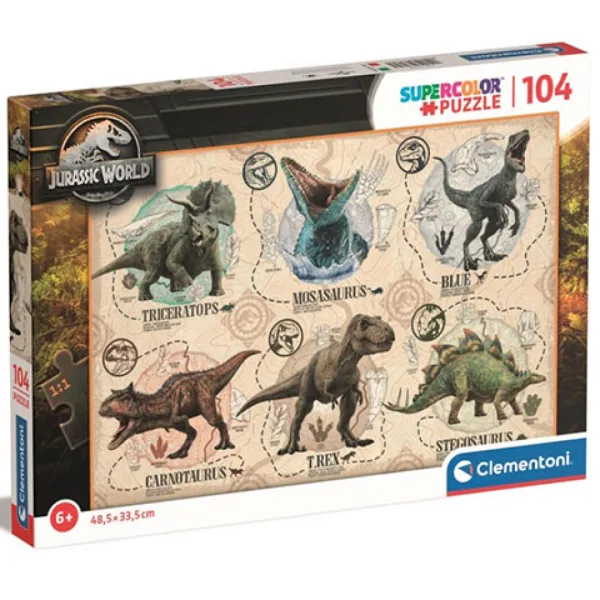 Jurassic World 104-dijelni Super Color Puzzle - Clementoni slika 1