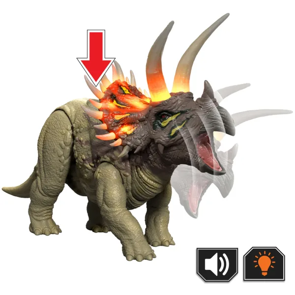 Jurassic World: Triceratops napadač dinosaura sa zvukom i svjetlom – Mattel slika 3