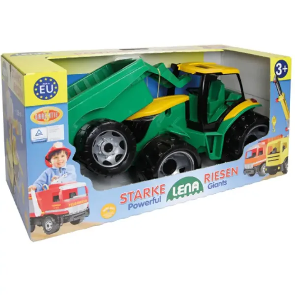 LENA: Veliki zeleno-žuti traktor sa prikolicom 93cm slika 2