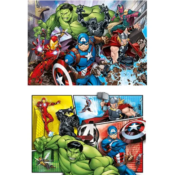 Marvel Osvetnici Supercolor 2u1 puzzle 2x60kom - Clementoni slika 2
