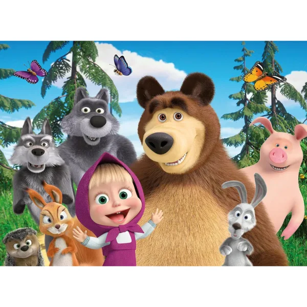 Maša i medvjed 2 u 1 60-dijelni Eco puzzle i bojanka 70x50cm - Lisciani slika 2