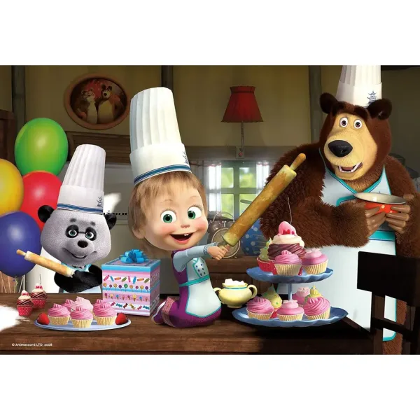 Maša i medvjed pečenje muffina, puzzle od 24 dijela, 50x35 cm - Lisciani slika 2