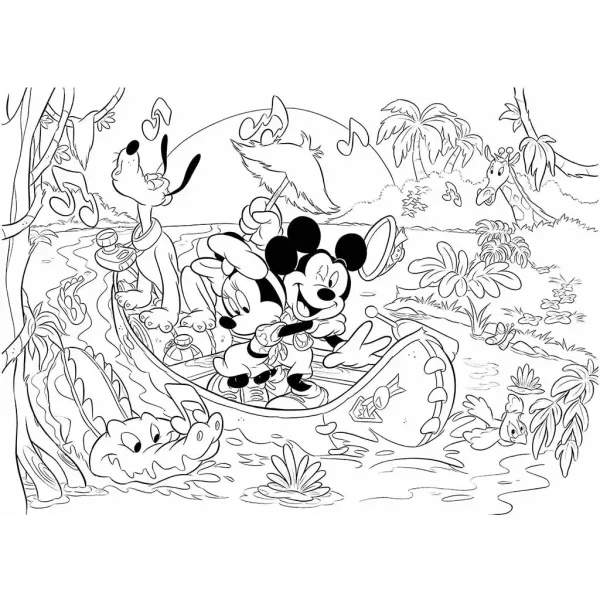 Mickey Mouse 2 u 1, maxi slagalica od 60 dijelova i bojanka 70x50 cm - Lisciani slika 2