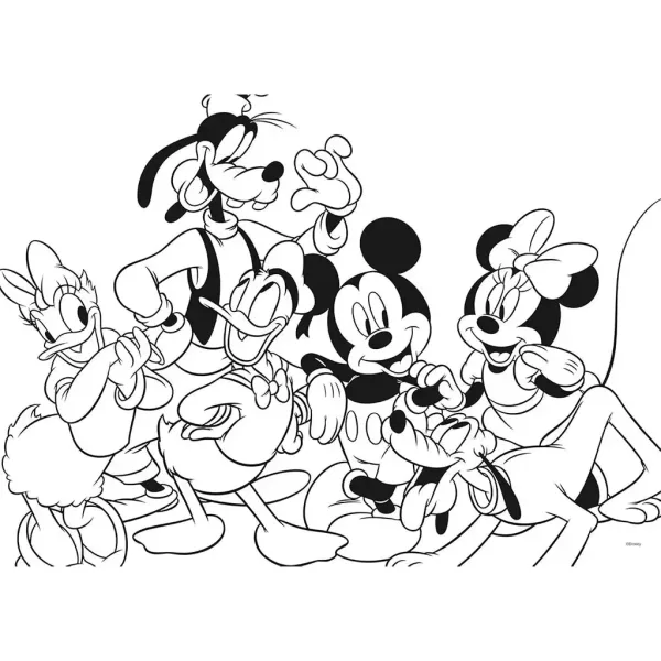 Mickey Mouse i prijatelji 2 u 1 60-dijelna maxi slagalica i bojanka 70x50 cm - Lisciani slika 2
