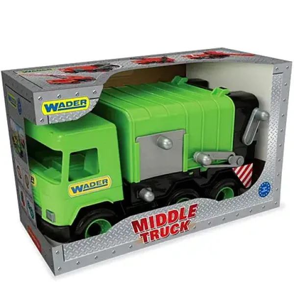 Middle Truck: Zeleni kamion za odvoz smeća - 43cm - Wader slika 2