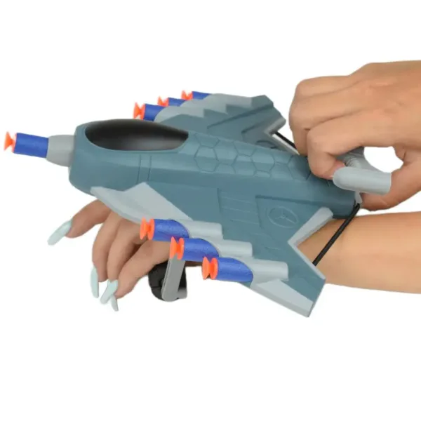 Missile Hand: Puška sa spužvastim projektilima u obliku aviona i metama 23 cm slika 3