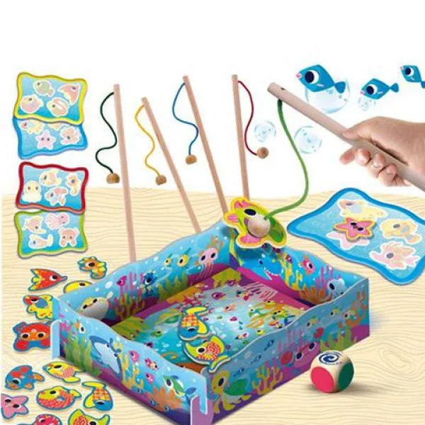 Montessori beba drveni magnetski ribolovni igračka slika 2