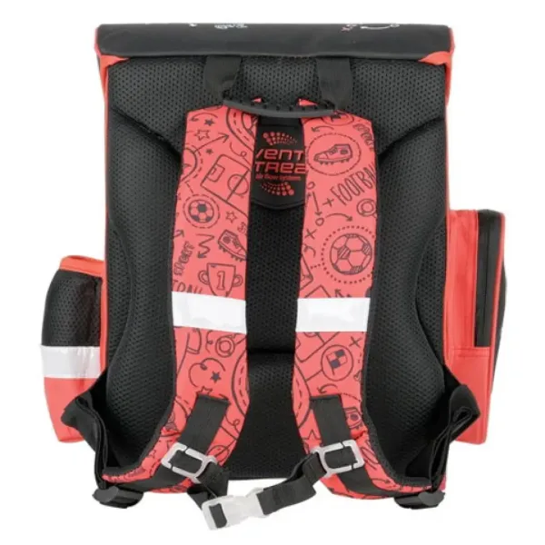 Nogometni crno-crveni ergonomski školski ruksak, ruksak 36x27x14cm - Bambino slika 3
