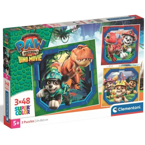 Paw Patrol: Film o dinosaurima 3x48 komada Supercolor puzzle - Clementoni slika 1