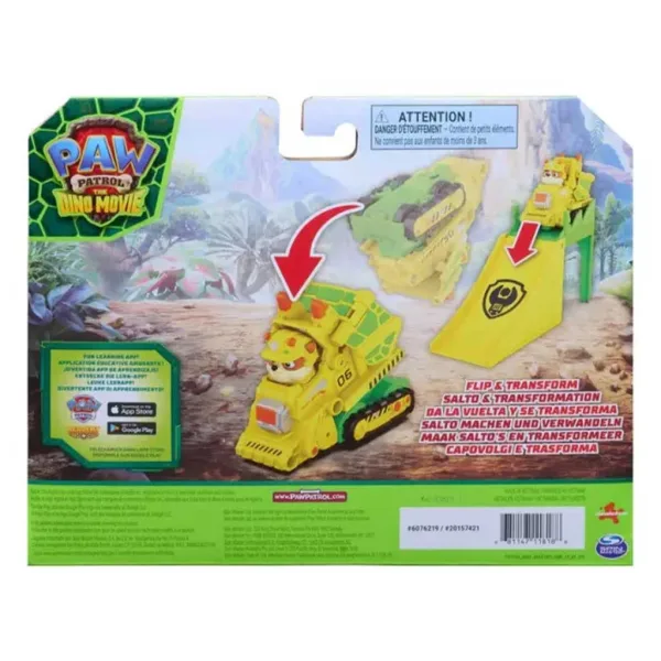 Paw Patrol Dino Film - Prevrnuti akrobatski vozila Rubble - Spin Master slika 2