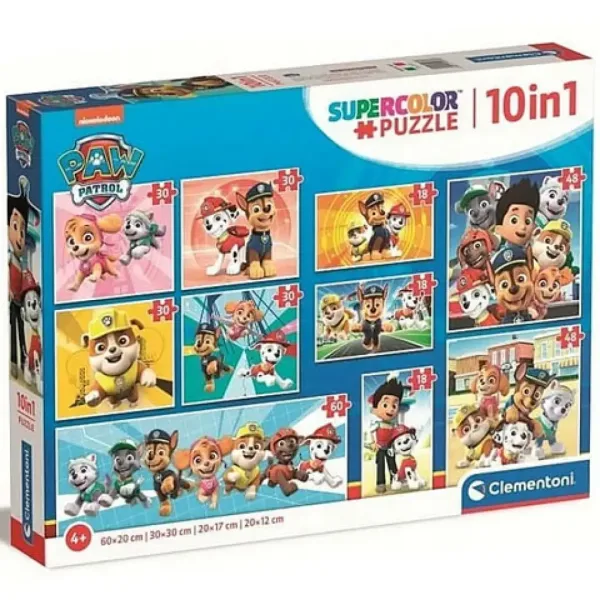 Paw Patrol Supercolor 10 u 1 puzzle - Clementoni slika 1