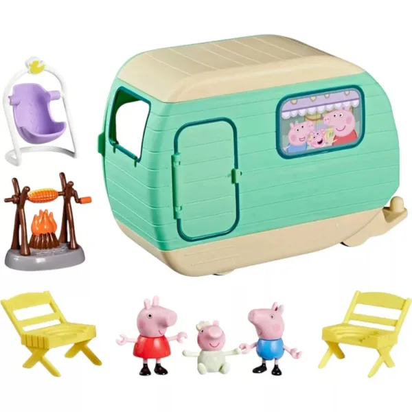 Peppa Pig tri mala praščića – set za igru s kamp-prikolicom i figuricama - Hasbro slika 3