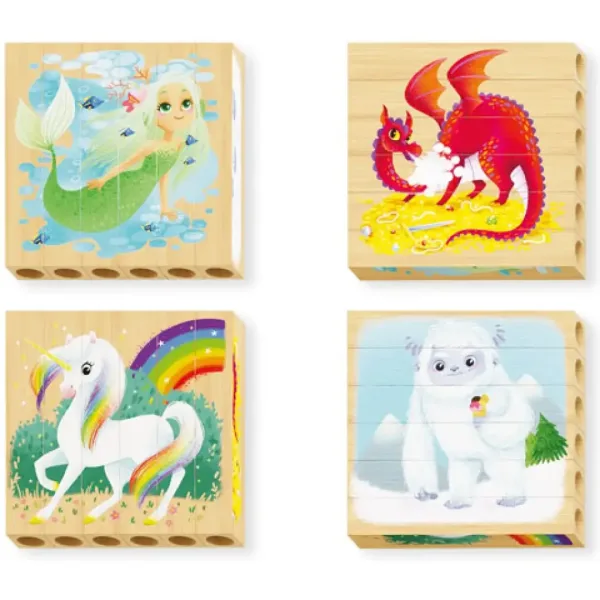 PlayBio Fantastic creatures 4 u 1 puzzle od trupaca - Quercetti slika 2