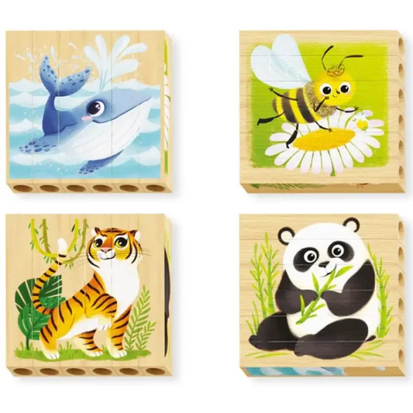 PlayBio Ugrožene životinje 4 u 1 puzzle - Quercetti slika 2