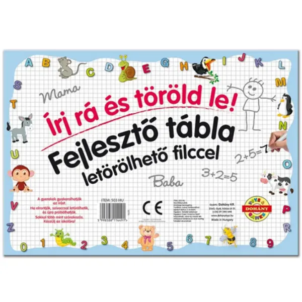 Razvojna ploča za crtanje s brisivim flomasterom: Brojevi - D-Toys slika 2
