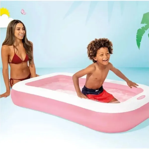 Pravokutni ružičasti dječji bazen 166x100x25cm - Intex slika 2