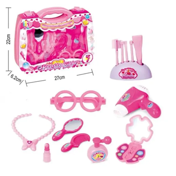 Pretty Girl pink set za uljepšavanje u prijenosnom kovčegu s naočalama i dodacima slika 2