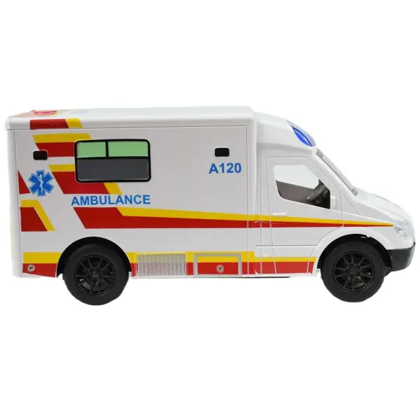 RC daljinski upravljač Bijela ambulanta sa svjetlosnim efektima 2,4 GHz 1/12 omjer 30cm slika 4