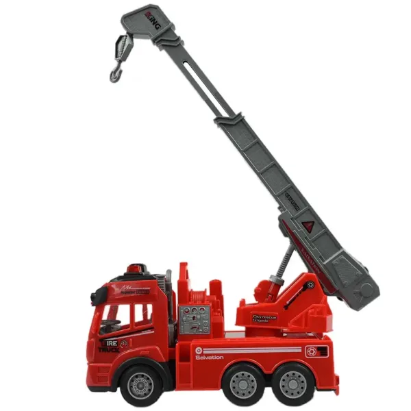 RC dizalica na daljinsko upravljanje, vatrogasno vozilo sa svjetlosnim efektima, 1/43, 27 MHz, 20 cm slika 4