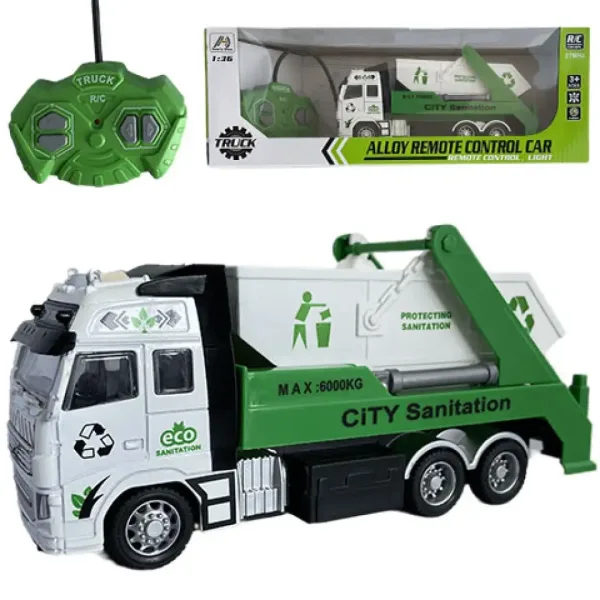 RC Kamion za prijevoz otpada ili kontejnera na daljinsko upravljanje sa svjetlom 27MHz 1/36 20cm u d slika 2