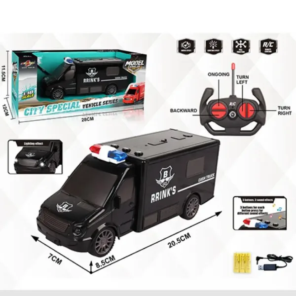 RC mini bus za prijevoz novca na daljinsko upravljanje sa svjetlosnim i zvučnim efektima 1:18, omjer slika 5