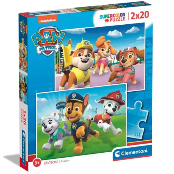 Slagalica Paw Patrol Supercolor 2 u 1 2x20 kom - Clementoni slika 1