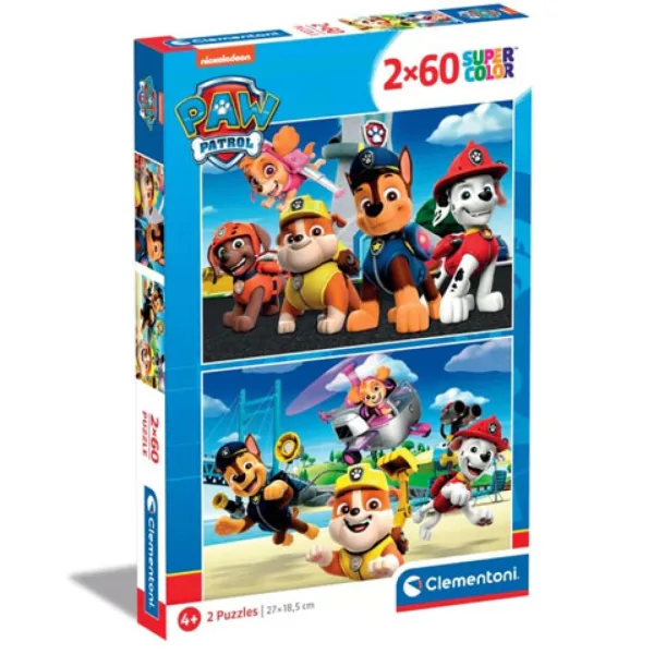 Slagalica Paw Patrol Supercolor 2 u 1 2x60 kom - Clementoni slika 1