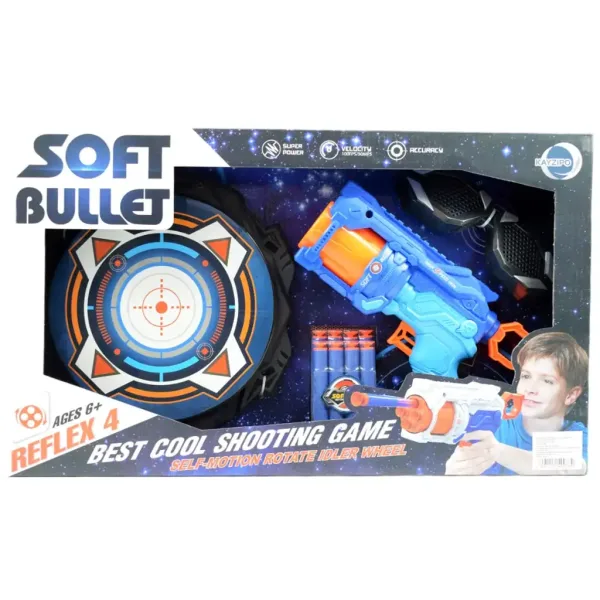 Soft Bullet: Reflex 4 ručna puška za gađanje spužvom s okretnim spremnikom i metom od 22 cm slika 9