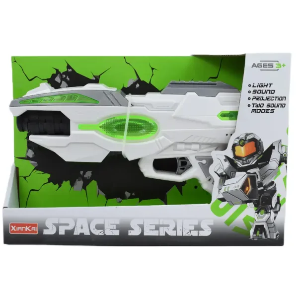 Space Series: Svemirsko oružje u zeleno bijeloj boji sa svjetlom i zvukom 25cm slika 4