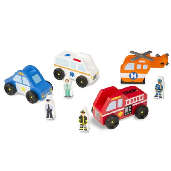 Spasilačka drvena vozila i figure - Melissa & Doug slika 2