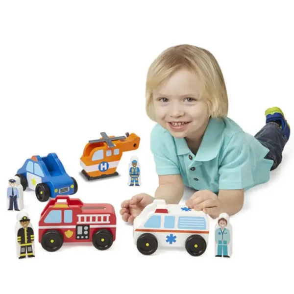 Spasilačka drvena vozila i figure - Melissa & Doug slika 3