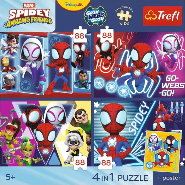 Spidey i prijatelji - 4 x 88 komada Premium Plus Kids puzzle - Trefl slika 2