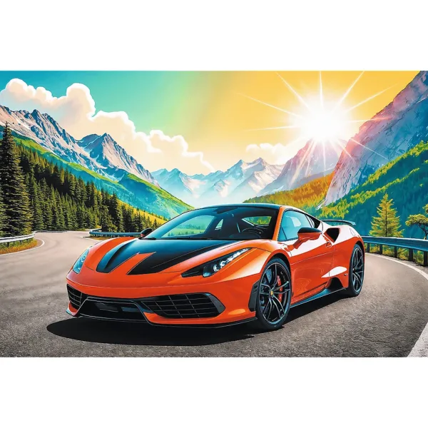 Sportski automobil u planinama 100-dijelni puzzle - Trefl slika 2