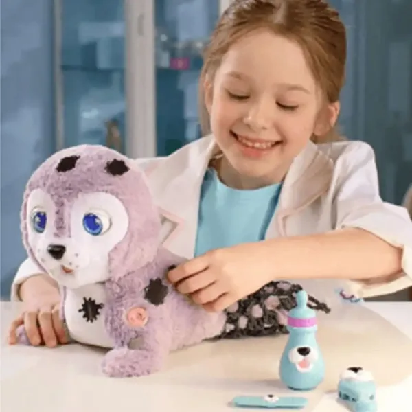 Srebrni interaktivni plišani tuljan za bebe slika 4