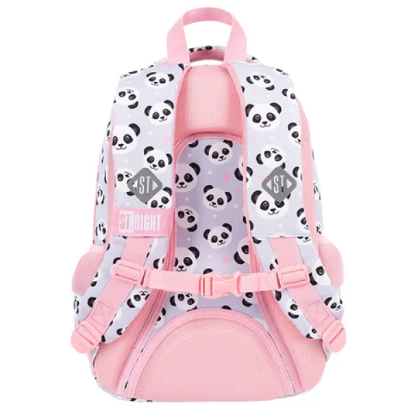 St.Right Grey Panda ružičasto-siva panda print školska torba s tri odjeljka, ruksak 39x27x17cm slika 3