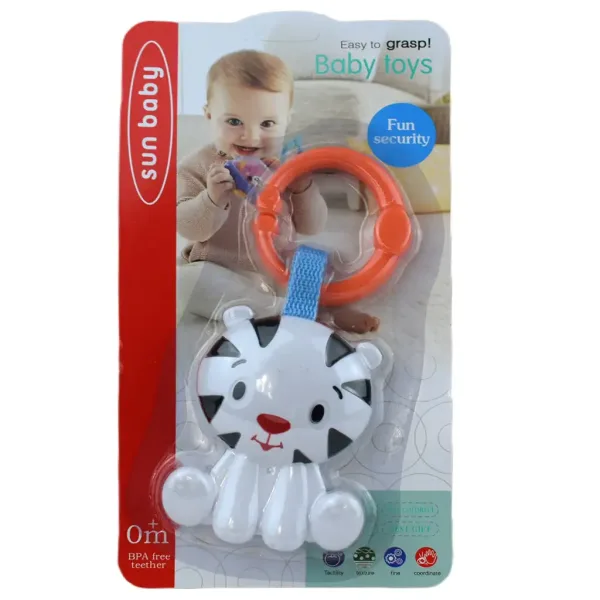 Sun Baby: Veseo bijeli tigar BPA free beba zvečka slika 4